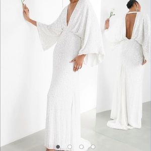 ASOS sequin kimono sleeve gown